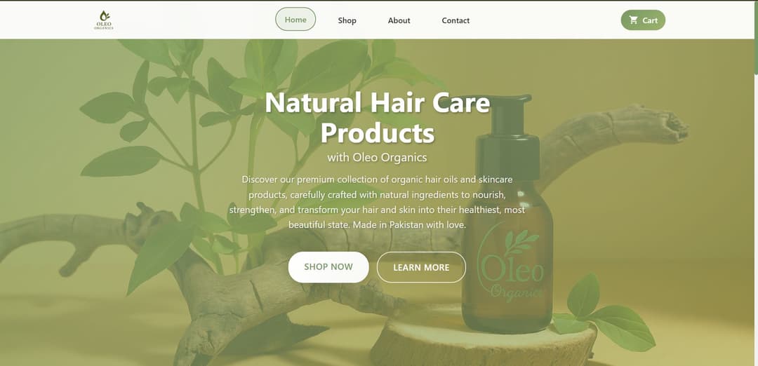 Oleo Organics - Hair Oil E-commerce Website